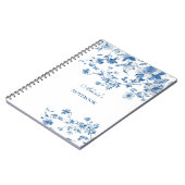 Carnet Fleurs bleues vintages Toile de Jouy (Côté gauche)