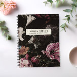 Carnet Fleurs botaniques vintages Composition personnalis<br><div class="desc">Carnet de composition de nom personnalisé vintage. Il présente un élégant design de fleurs antiques. Ajoutez votre propre nom ou titre personnalisé.</div>