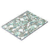 Carnet Fleurs Brown bleues Abstraites (Côté gauche)