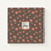 Carnet Fleurs Brown roses de corail monogrammes (Dos)