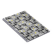 Carnet Fleurs chamomiques blanches sur à damiers noir bla (Côté Droit)