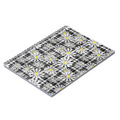 Carnet Fleurs chamomiques blanches sur à damiers noir bla (Côté gauche)
