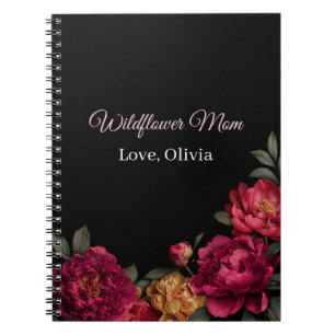 Carnet Fleurs champêtres humeur Maman personnalisée