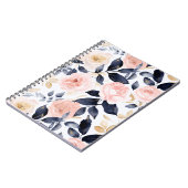 Carnet Fleurs Chic Bleu Rose (Côté gauche)
