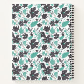 Carnet Fleurs Clematis Motif Brown Turquoise Avec Monogra (Dos)