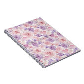 Carnet Fleurs Cœurs Blush Violet Rose   (Côté Droit)