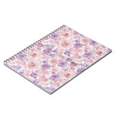 Carnet Fleurs Cœurs Blush Violet Rose   (Côté gauche)