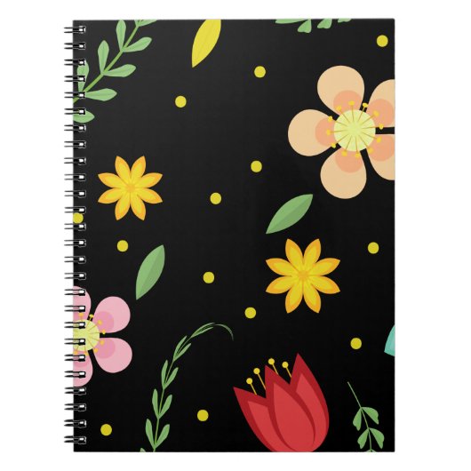 Carnet Fleurs colorées Aquarelle mignonne (Devant)