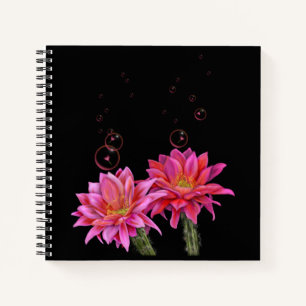Carnet Fleurs colorées de cactus avec bulles Poster Mug