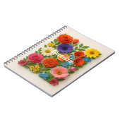 Carnet Fleurs Colorées de Nom Personnalisé (Côté gauche)