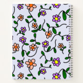 Carnet Fleurs Colorées, Fond Bleu, Orange (Dos)