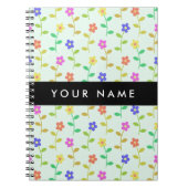 Carnet Fleurs Colorées, Fond Vert Clair, Noir (Devant)