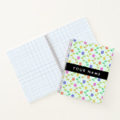 Carnet Fleurs Colorées, Fond Vert Clair, Noir (Intérieur)