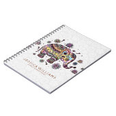 Carnet Fleurs colorées mignonnes Illustration d'éléphant (Côté gauche)