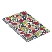 Carnet Fleurs colorées : motif blanc transparent. (Côté Droit)