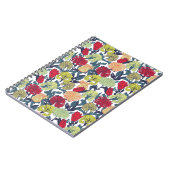 Carnet Fleurs colorées : motif blanc transparent. (Côté gauche)