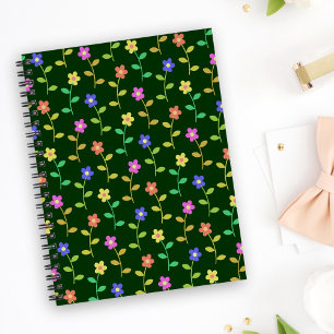 Carnet Fleurs colorées, Motif Floral, Verdure, Boho