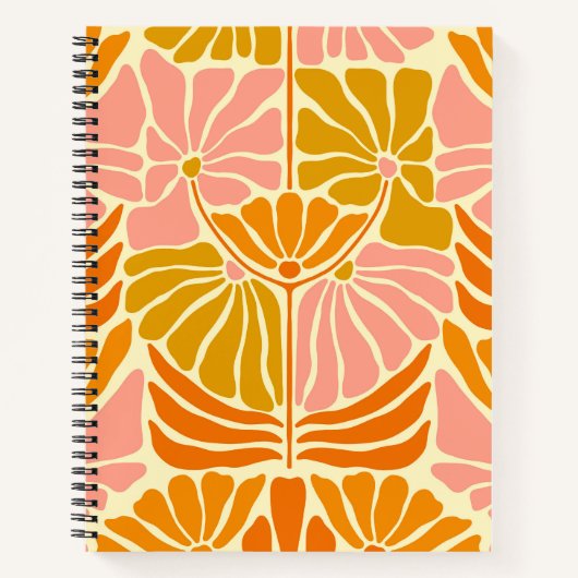 Carnet Fleurs colorées rétro (Devant)