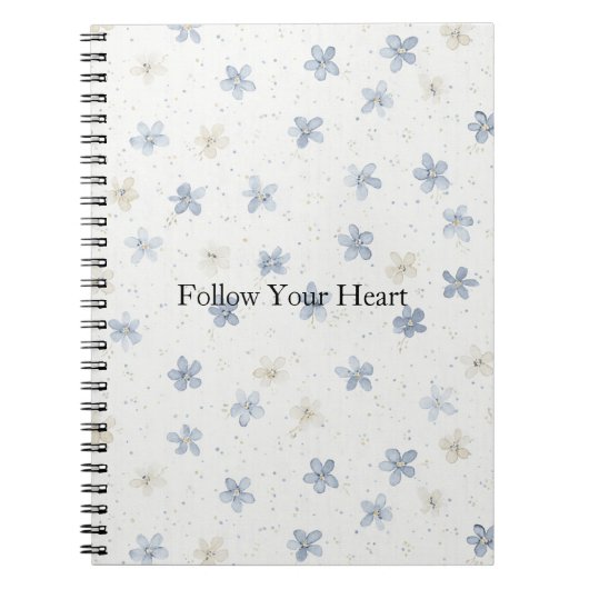 Carnet Fleurs Crème Bleu Chic (Devant)