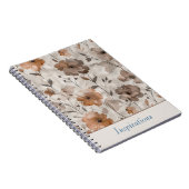 Carnet Fleurs Crème Orange Marron (Côté Droit)