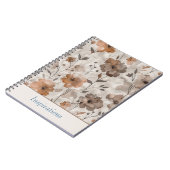 Carnet Fleurs Crème Orange Marron (Côté gauche)