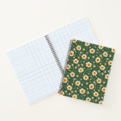 Carnet Fleurs crème sur fond vert (Intérieur)