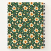 Carnet Fleurs crème sur fond vert (Dos)