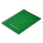 Carnet Fleurs croisées vertes en daim look cuir (Côté gauche)