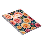 Carnet Fleurs Dahlia motif art numérique / Personnalisé (Côté Droit)
