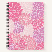 Carnet Fleurs Dahlia, Motif De Fleurs, Dahlia Rose (Devant)
