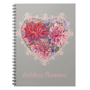 Carnet fleurs dahlias