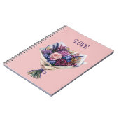 Carnet Fleurs d'amour rose pourpre (Côté gauche)