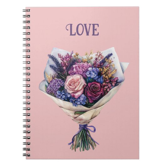 Carnet Fleurs d'amour rose pourpre (Devant)