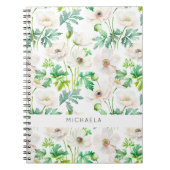 Carnet Fleurs d'anémones blanches à la crème (Devant)