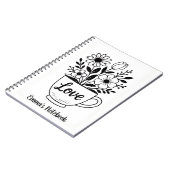 Carnet Fleurs dans une tasse de thé (Côté gauche)