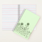 Carnet Fleurs dansantes sur un pré, vert clair (À l'intérieur)