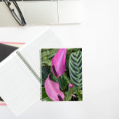 Carnet Fleurs d'anthurium rose et feuillage