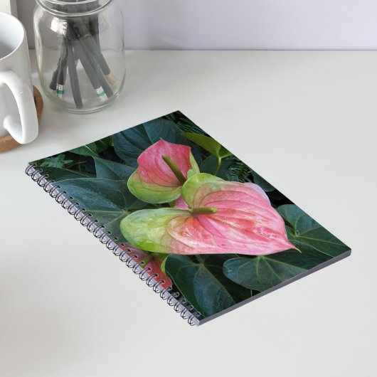 Carnet Fleurs d'anthurium roses Floral