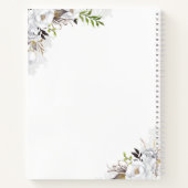 Carnet Fleurs d'aquarelle blanche Élégant plan de mariage (Dos)