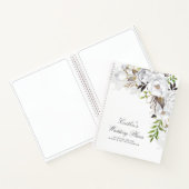 Carnet Fleurs d'aquarelle blanche Élégant plan de mariage (Intérieur)