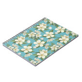 Carnet Fleurs d'aquarelle blanche Feuilles verts (Côté gauche)