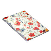 Carnet Fleurs d'aquarelle bleu et rouge (Côté Droit)