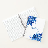 Carnet Fleurs d'aquarelle bleue (Intérieur)
