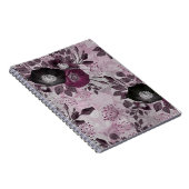 Carnet Fleurs d'aquarelle bordeaux. (Côté Droit)
