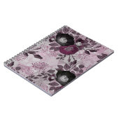 Carnet Fleurs d'aquarelle bordeaux. (Côté gauche)