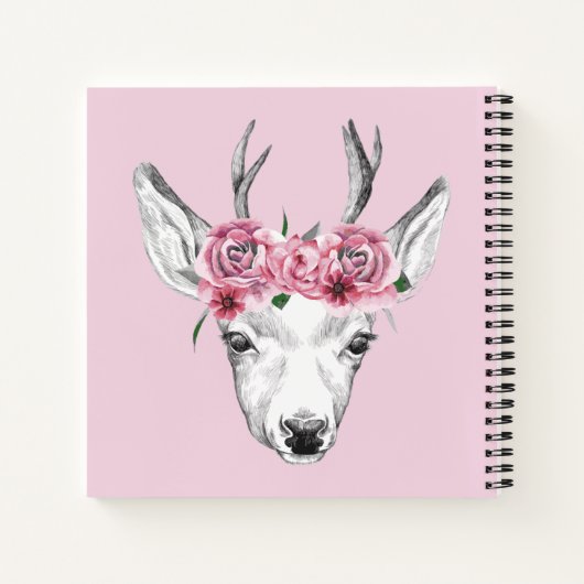 Carnet Fleurs d'aquarelle Cerf (Dos)