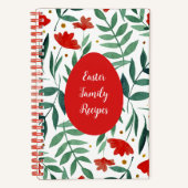 Carnet Fleurs d'aquarelle de jardin magiques en rouge et  (Recto)