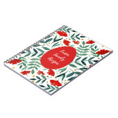 Carnet Fleurs d'aquarelle de jardin magiques en rouge et (Côté gauche)