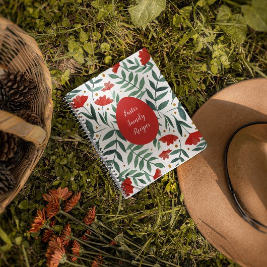 Carnet Fleurs d'aquarelle de jardin magiques en rouge et