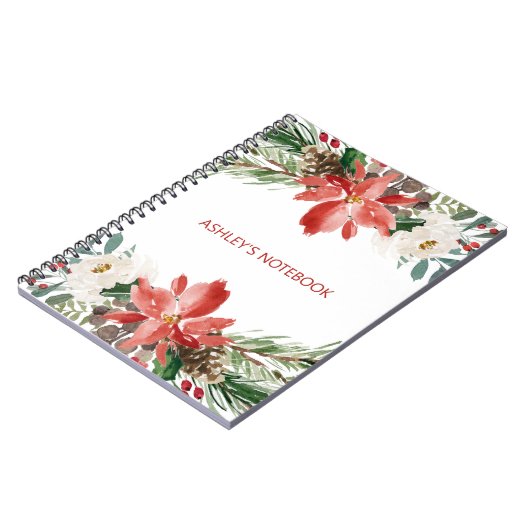 Carnet Fleurs D'Aquarelle Et Pinecone (Côté gauche)